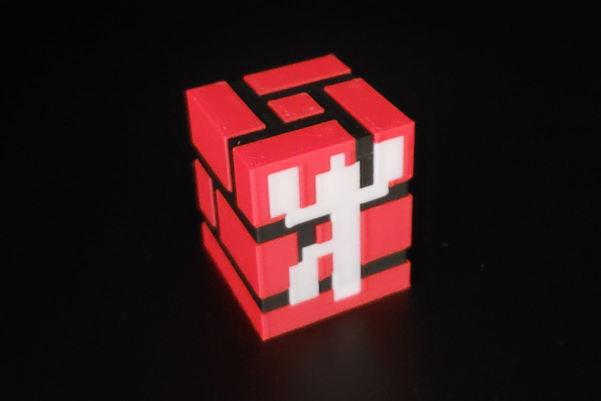 NFC tag figurine of a runner trapped in a brick wall