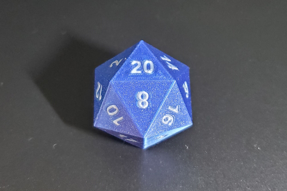 NFC tag figurine of a 20-sided die