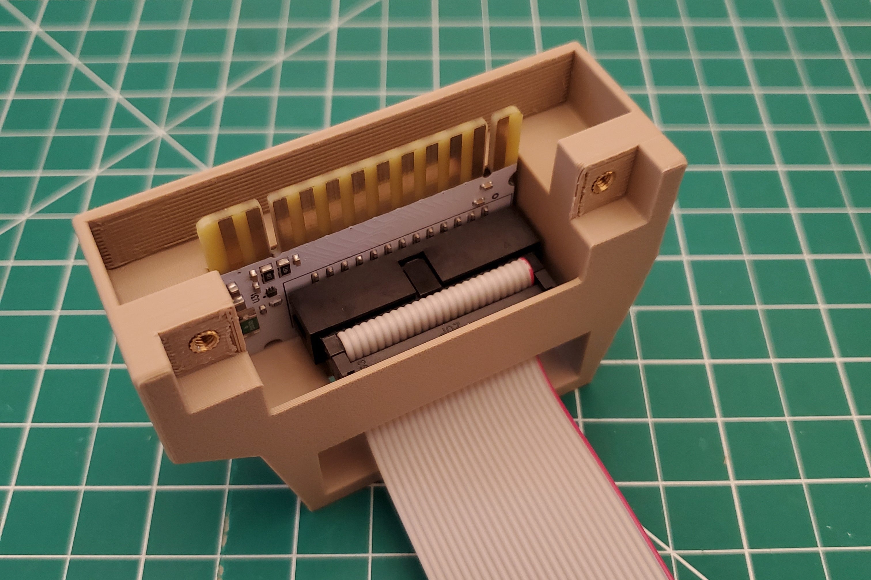 Adapter and cable inserted into vertical user port case