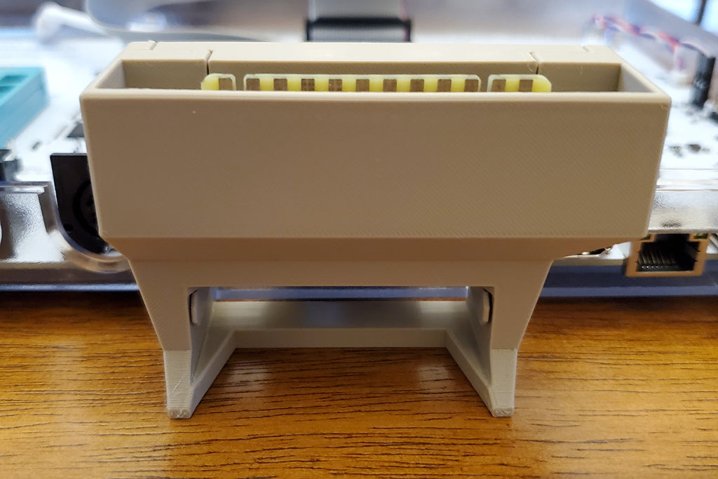 Vertical user port case installed, rear view