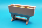 Vertical user port mount in beige, rear view
