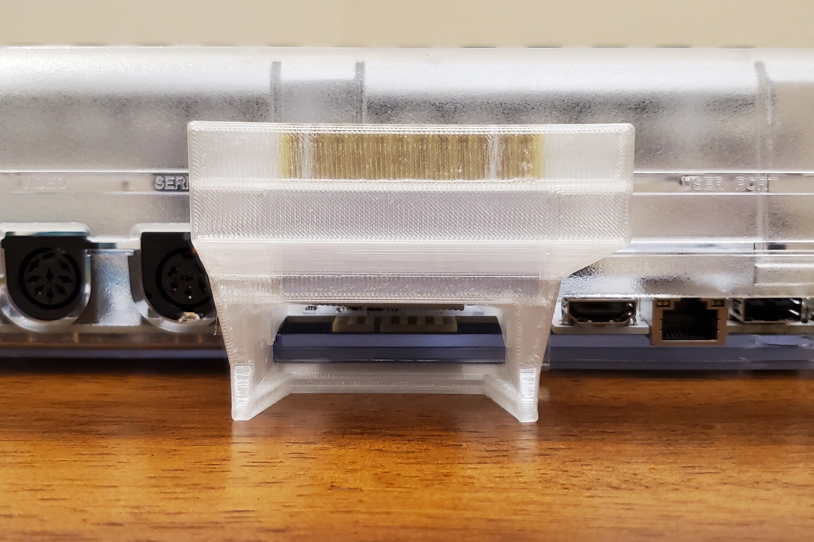 Vertical user port installed, rear view