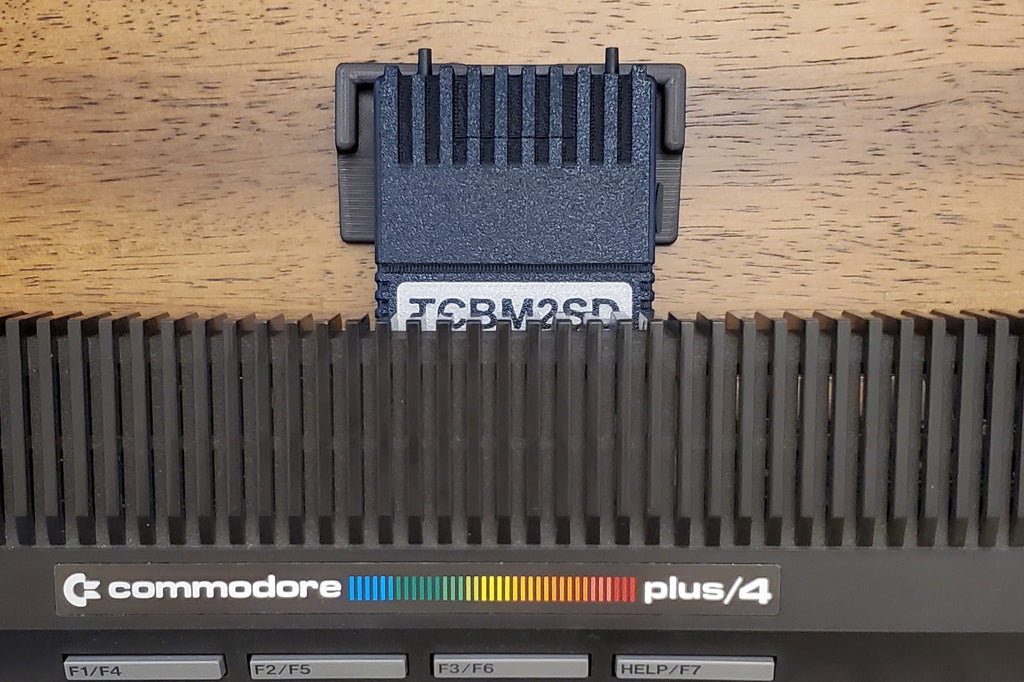 Cart Couch used with TCBM2SD cartridge in a Plus/4, top view